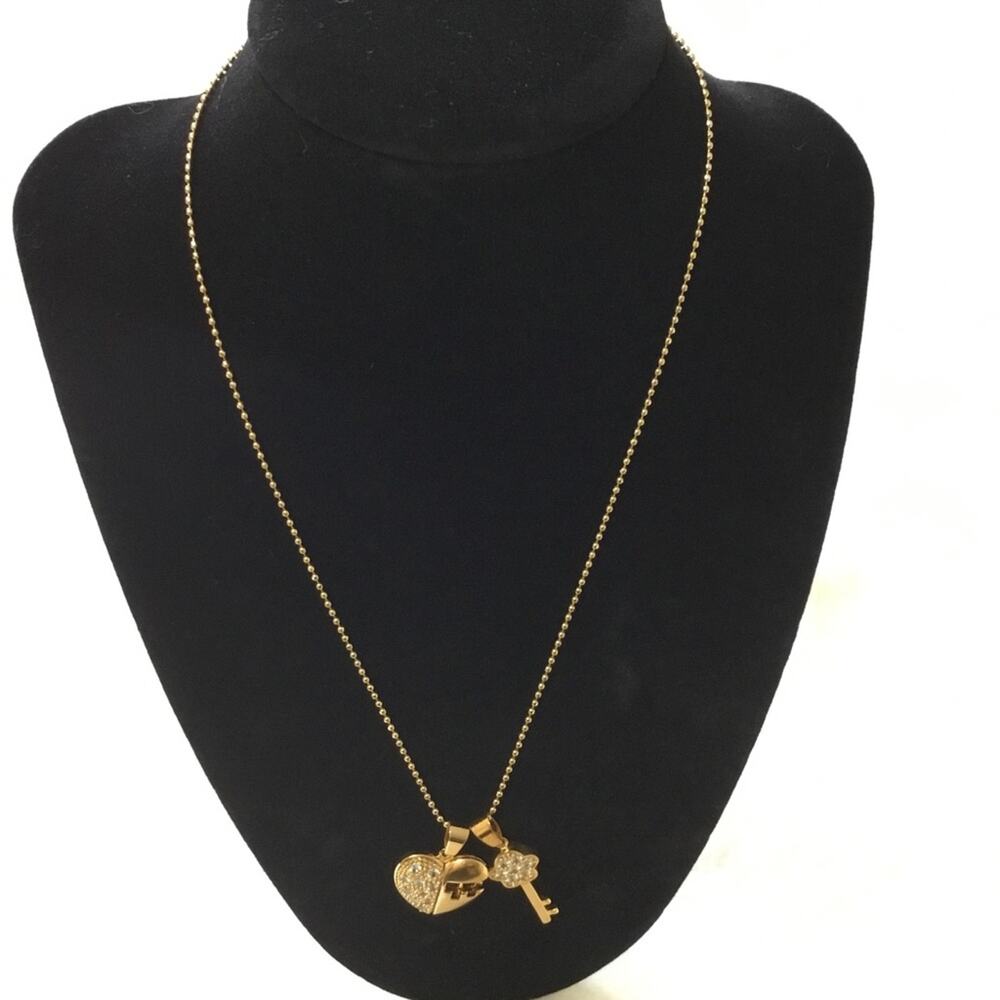 Crystal Gold Keychain w/ Heart Necklace - Picture 3 of 8